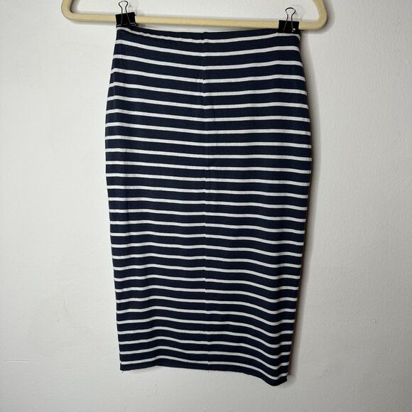 Bailey 44 Gray & White Stripe Bianca Knit Jersey High Waist Below Knee Skirt XS - Picture 4 of 14